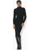 Lauren by Ralph Lauren Merino Ribbed Dress - Lyst