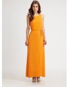 Theory Tabia Silk Maxi Dress - Lyst