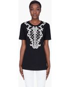 Balmain Black Embroidered Pearl Tshirt - Lyst