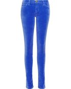 Current/Elliott The Skinny Velvet Low-Rise Jeans - Lyst