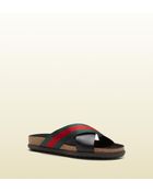 Gucci Signature Web Slide Sandal - Lyst