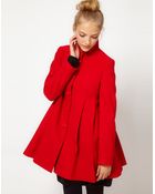 ASOS Collection Asos Pleat Swing Front Coat - Lyst