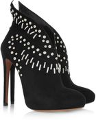 Alaïa Studded Suede Ankle Boots - Lyst