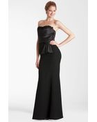 Js Collections Satin Bodice Crepe Trumpet Gown - Lyst