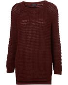 Topshop Knitted Grill Stitch Jumper - Lyst