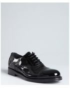 Ferragamo Black Patent Leather Oxfords - Lyst