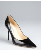 Jimmy Choo Black Patent Leather Abel Pointed Toe Pumps - Lyst