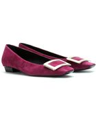 Roger Vivier Belle Vivier Suede Ballerinas - Lyst