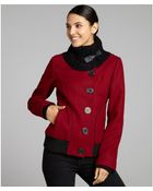 SOIA & KYO Red Wool Blend Junita Button Front Jacket - Lyst