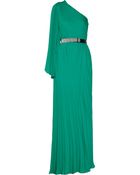 Halston Heritage Pleated Crepe De Chine Gown - Lyst