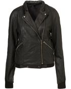Topshop Puff Bomber Biker By Boutique - Lyst