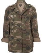 Topshop Cone Stud Camo Jacket - Lyst