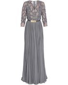 Elie Saab Georgette and Lace Gown - Lyst