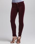 J Brand 801 Lava Midrise Velvet Skinny Pants - Lyst