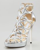 Jimmy Choo Blast Glitter Platform Cage Sandal - Lyst