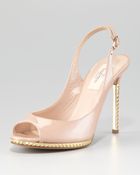 Valentino Rockstud Studded Heel Slingback Pump - Lyst