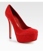Alice + Olivia Larimore Suede Platform Pumps - Lyst
