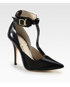 Elizabeth And James Saucy Leather Tstrap Pumps - Lyst