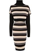 Karen Millen Blanket Stripe Knit Dress - Lyst