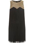 Topshop Zig Zag Fringe Dress - Lyst