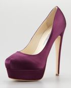 Brian Atwood Hamper Satin Platform Pump - Lyst