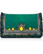 Matthew Williamson Swarovski Crystalembellished Suede Clutch - Lyst