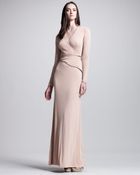 Bottega Veneta Beaded Longsleeve Gown Poussin - Lyst