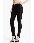Juicy Couture Leather Tux Stripe Skinny Jeans - Lyst