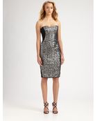 Notte By Marchesa Strapless Sequined Dress - Lyst