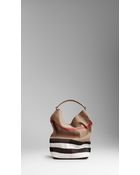 Burberry Medium Canvas Check Tote Bag - Lyst