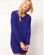 ASOS Collection Textured Stitch Jumper Dress - Lyst