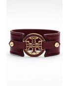 Tory Burch Logo Leather Bracelet - Lyst