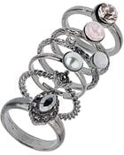 Topshop Rhinestone Stack Ring Pack - Lyst