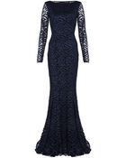 Monique Lhuillier Lace Gown - Lyst