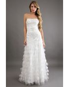 Sue Wong Organza Petals Gown - Lyst