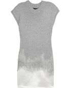 Alexander Wang Satinpaneled Wool Shift Dress - Lyst