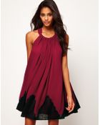 Asos Asos Swing Dress with Lace Trim - Lyst