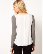 ASOS Collection Asos Jumper with Woven Button Back - Lyst