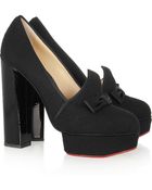 Charlotte Olympia Agatha Felt and Patentleather Pumps - Lyst