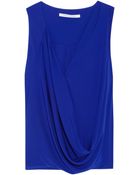 Diane von Furstenberg Rina Draped Stretchsilk Top - Lyst