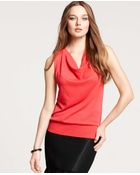 Ann Taylor Cowl Neck Sleeveless Sweater - Lyst