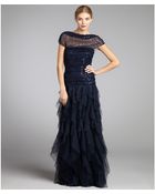 Tadashi Shoji Sequined and Tiered Tulle Gown - Lyst
