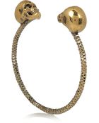 Alexander McQueen Swarovski Crystal Doubleskull Bracelet - Lyst