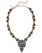 Oscar de la Renta Triangle Motif Swarovski Necklace - Lyst