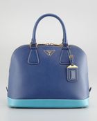 Prada Bicolor Promenade Round Dome Tote Bag - Lyst