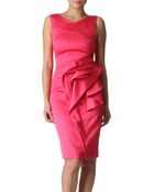 Karen Millen Waterfall Satin Dress - Lyst