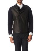 Lanvin Leather Panel Biker Jacket - Lyst