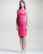 Valentino Bow Back Lace Sheath Dress - Lyst