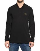 Dolce & Gabbana Long Sleeved Piquet Polo Shirt - Lyst