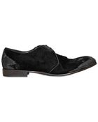 Dolce & Gabbana Milano Stone Washed Velvet Laceup Shoes - Lyst